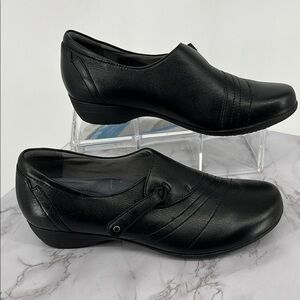 DANSKO Franny Black Milled Nappa Leather Slip On Sz 39 EU Natural Arch Comfy